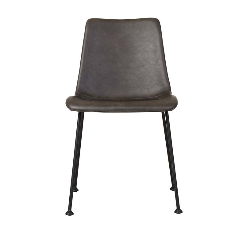 Cue Dining Chair- Grey PU/Blk