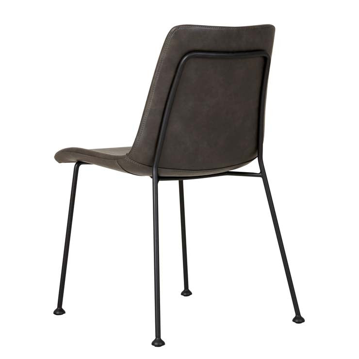 Cue Dining Chair- Grey PU/Blk